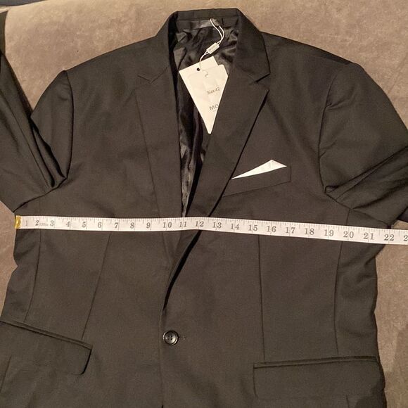 Men’s Mogu Black Suit Jacket Blazer One Button Notched Lapel Size 42 NWT - Picture 6 of 9